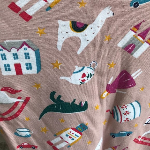 Mini Boden Shirt Girls Size 8 Year Llama Rocking Horse Teapot Bear Long… - Picture 5 of 11